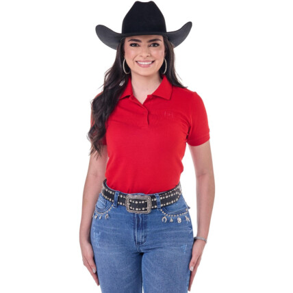 Polo Feminina Radade Lisa cor Vermelho - 2042
