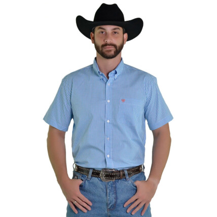Camisa Radade Manga Curta Xadrez Fifty Azul - 1814