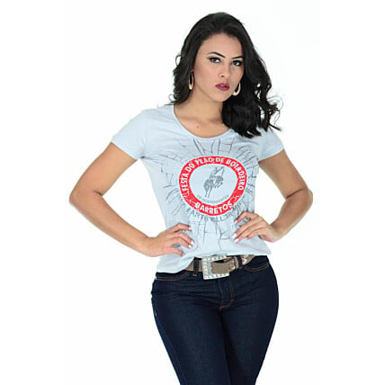 Camiseta Baby Look Barretos Cinza - B211