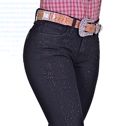 Calça Jeans Feminina Radade CF Lycra Black Strass