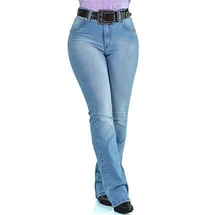 Calça Jeans Feminina Radade CF Lycra Flare Super Delave