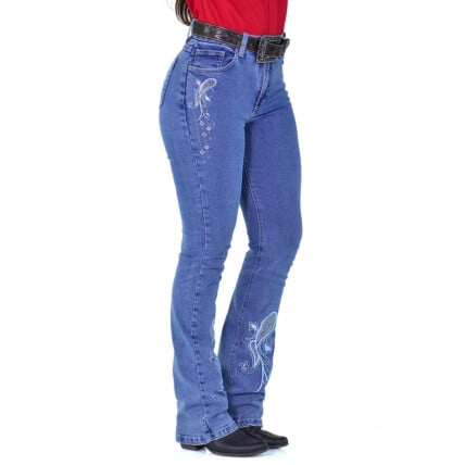 Calça Jeans Radade Lycra Bordada Glass