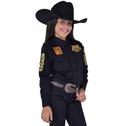 Camisa Infantil Radade Ele/Ela Bordada BRUT cor Preto - 2102