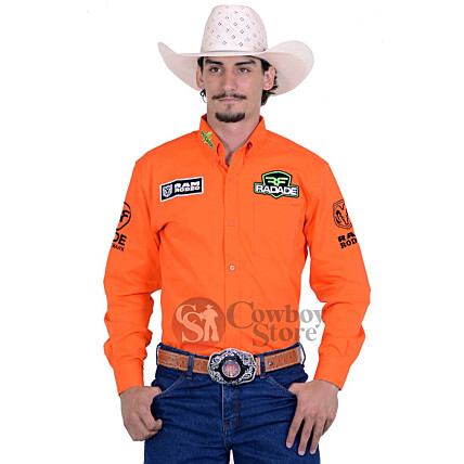 Camisa Manga Longa Bordada RAM Green cor Laranja - 1358