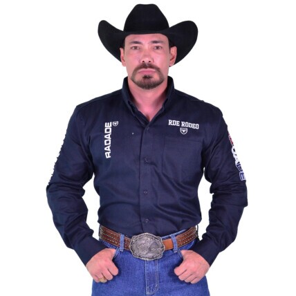 Camisa Manga Longa Bordada RDE Rodeo cor Marinho - 2076