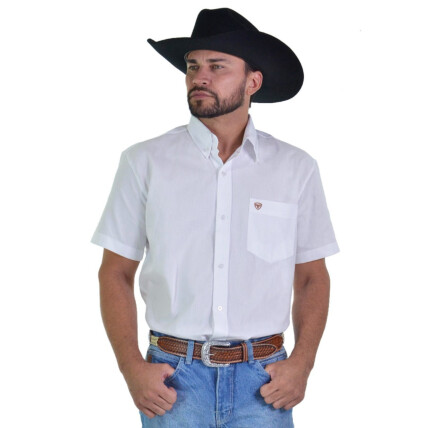 Camisa Masculina Radade Manga Curta Lisa OX Branca - 1761