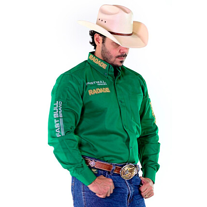 Camisa Masculina Radade Manga Longa Bordada Brands Verde - 1070
