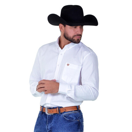 Camisa Masculina Radade Manga Longa Lisa OX Branco - 1655