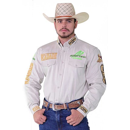 Camisa Masculina Radade ML Green Team - Bege - 0592