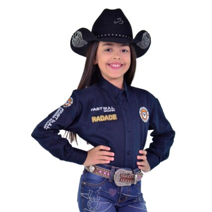 Camisa Radade Infantil EleEla Manga Longa Brands Marinho - 1956