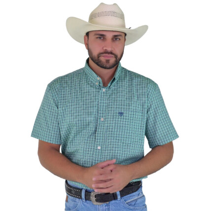 Camisa Radade Manga Curta Xadrez Fifty cor Verde - 1874