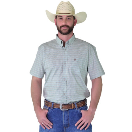 Camisa Radade Manga Curta Xadrez Fifty cor Verde - 1887