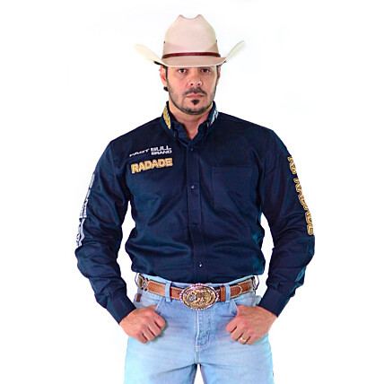 Camisa Radade Manga Longa Bordada Brands Marinho - 1069
