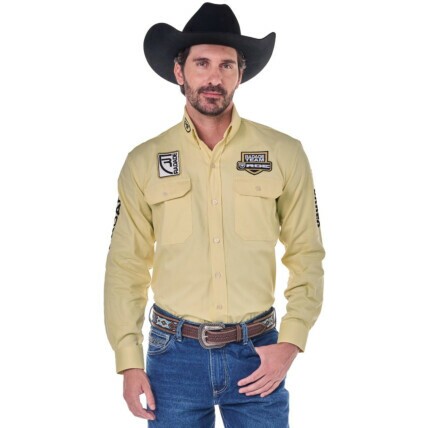 Camisa Radade Manga Longa Bordada BRUT cor Amarelo - 2068