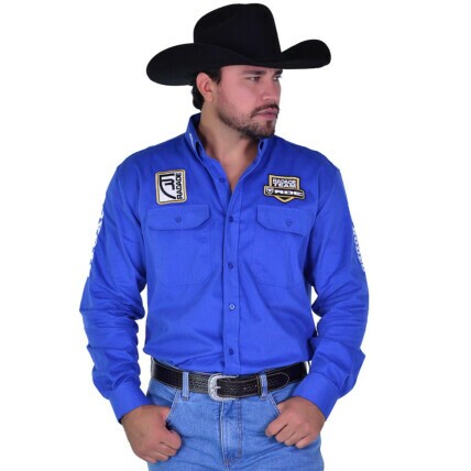 Camisa Radade Manga Longa Bordada BRUT cor Royal - 2181