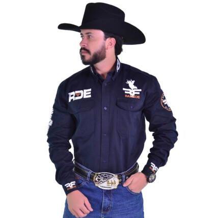 Camisa Radade Manga Longa Bordada RIDERS cor Marinho - 1924