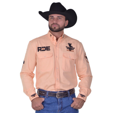 Camisa Radade Manga Longa Bordada RIDERS Salmão - 1733