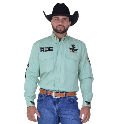 Camisa Radade Manga Longa Bordada RIDERS Verde Claro - 1732