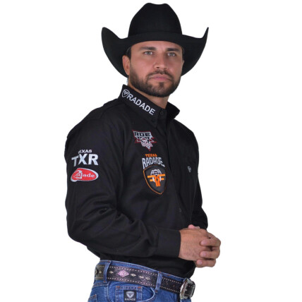 Camisa Radade Manga Longa Bordada TX RDE Preto - 1706