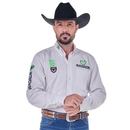Camisa Radade Manga Longa Bordada VERT cor Branco - 2069