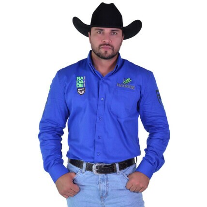 Camisa Radade Manga Longa Bordada VERT cor Royal - 2179