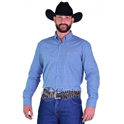 Camisa Radade Manga Longa Xadrez Fifty Azul - 1512