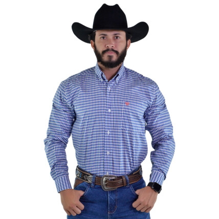 Camisa Radade Manga Longa Xadrez Fifty Azul - 1787