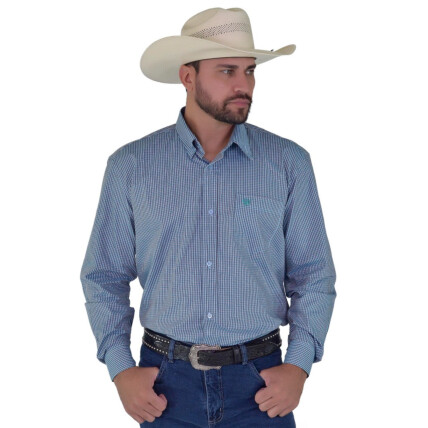 Camisa Radade Manga Longa Xadrez Fifty cor Azul - 1867