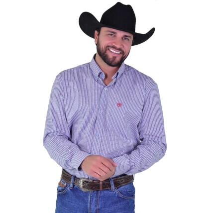 Camisa Radade Manga Longa Xadrez Fifty cor Azul - 2009