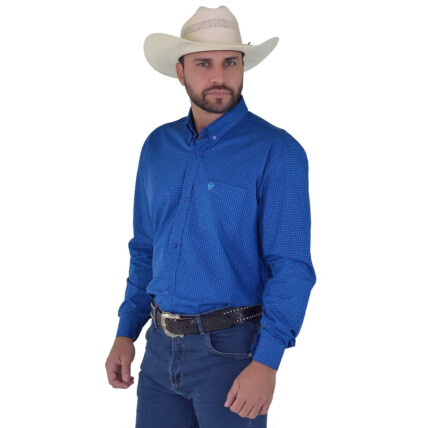 Camisa Radade Manga Longa Xadrez Fifty cor Azul - 1870