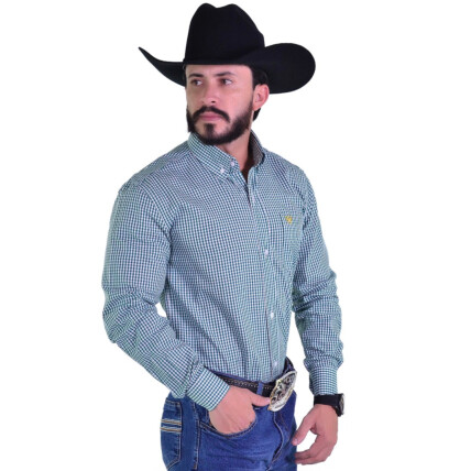 Camisa Radade Manga Longa Xadrez Fifty cor Verde - 1914