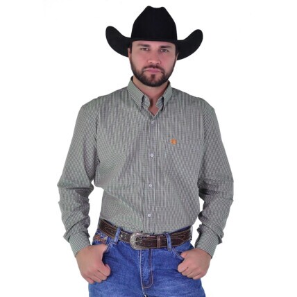 Camisa Radade Manga Longa Xadrez Fifty cor Verde - 2007