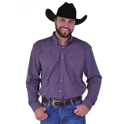 Camisa Radade Manga Longa Xadrez Fifty cor Vinho - 2008