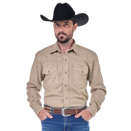 Camisa Radade Manga Longa YL Stone cor Bege - 2216