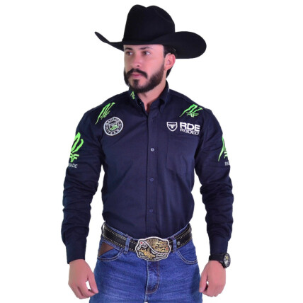 Camisa Radade RDE Champion Sarja Manga Longa Bordada Marinho - 1782