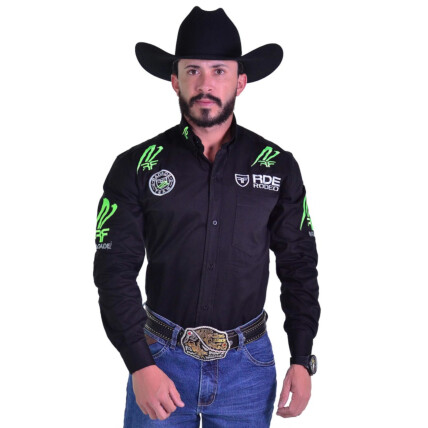 Camisa Radade RDE Champion Sarja Manga Longa Bordada Preto - 1150