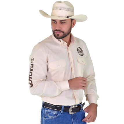 Camisa Radade RDE LIGHT Manga Longa Bordada Bege - 1834