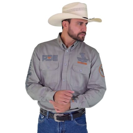 Camisa Radade RIDERS Manga Longa Bordada Cinza - 1828