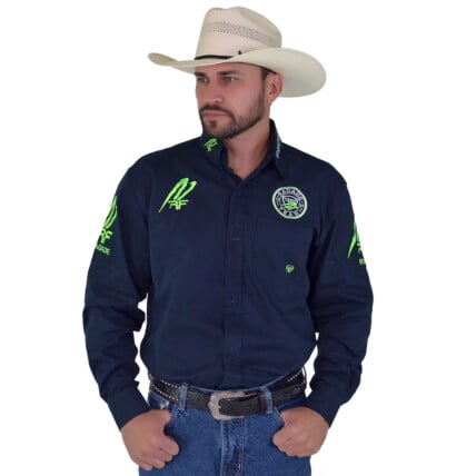 Camisa Radade RR Manga Longa Bordada Marinho - 1824