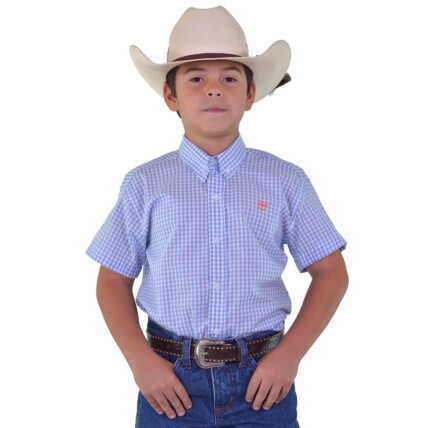 Camisa Radade Unissex Infantil Manga Curta Xadrez cor Azul - 1977