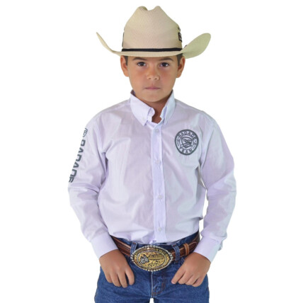 Camisa RDE LIGHT Unissex Infantil Manga Longa Bordada cor Branca - 1854