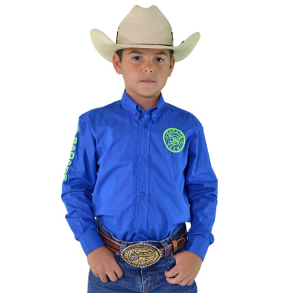 Camisa RDE LIGHT Unissex Infantil Manga Longa Bordada cor Royal - 1857