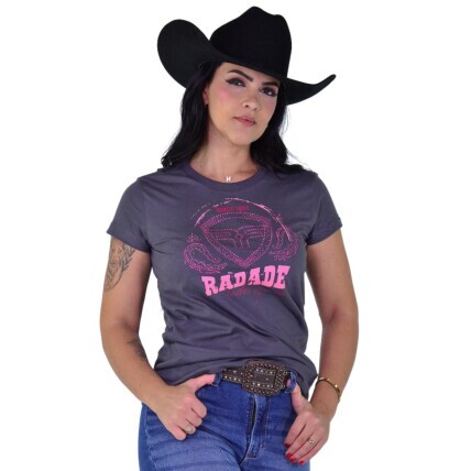 Camiseta Baby Look Radade cor Cinza - 2092