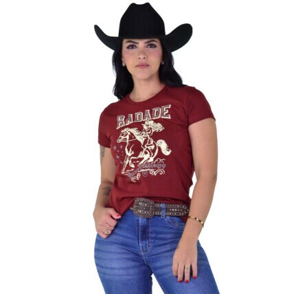 Camiseta Baby Look Radade cor Vinho - 2090