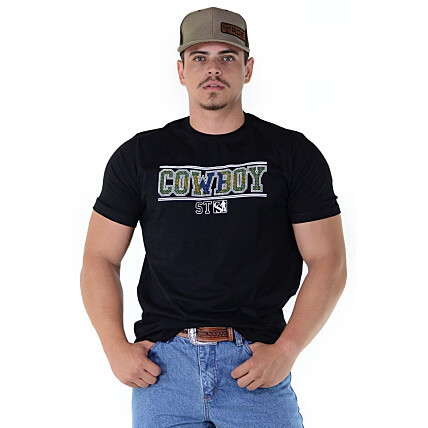 Camiseta Cowboy St Silk Preta - 1140