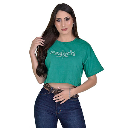 Camiseta Cropped Radade RDE Verde Agua - 1639
