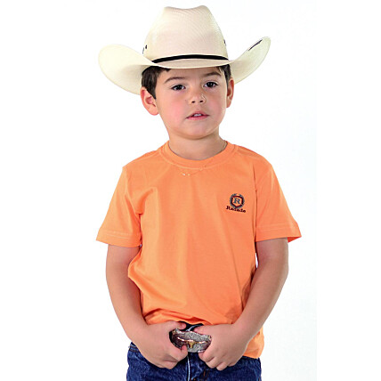 Camiseta Infantil Radade Bordada Laranja - 0682