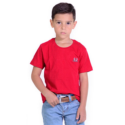Camiseta Infantil Radade Bordada Vermelha - 1060