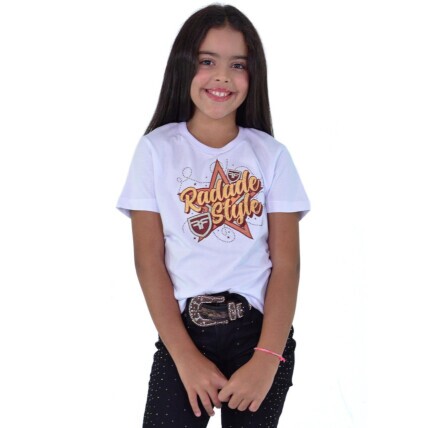 Camiseta Infantil Radade com Strass cor Branca - 2153