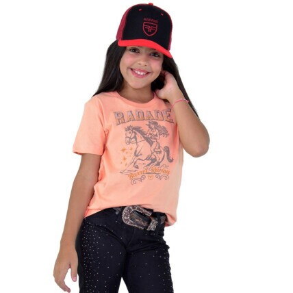 Camiseta Infantil Radade com Strass cor Laranha - 2049